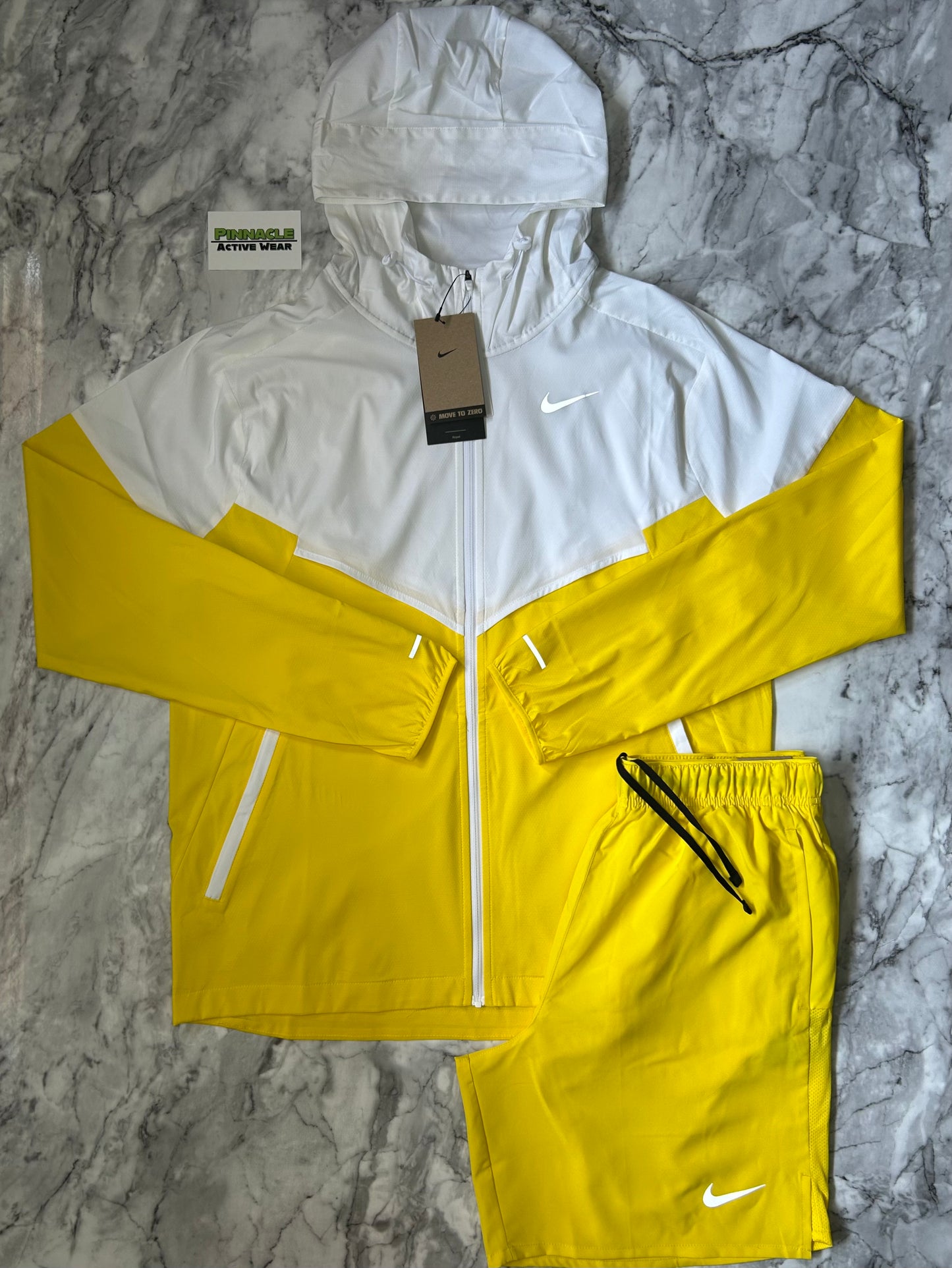 Nike Windrunner Shorts Set “White / Yellow”