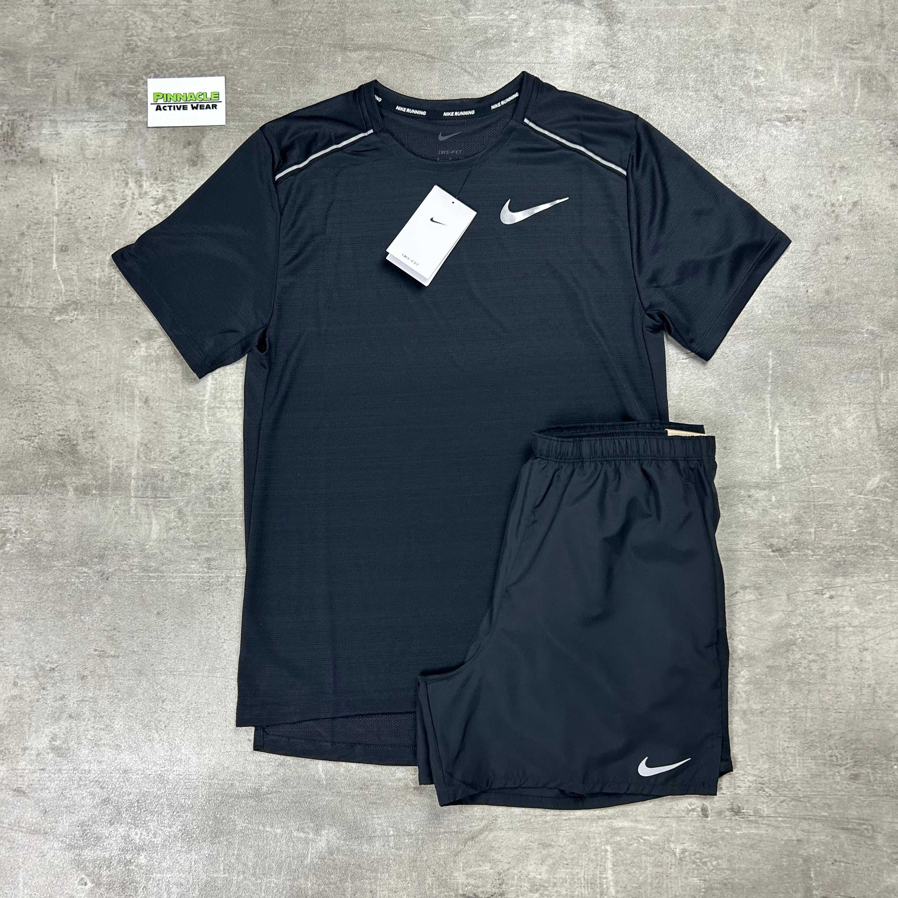 Nike Miler Shorts Set ‘Black / Black’