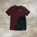 Nike Miler Shorts Set ‘Burgundy / Black’