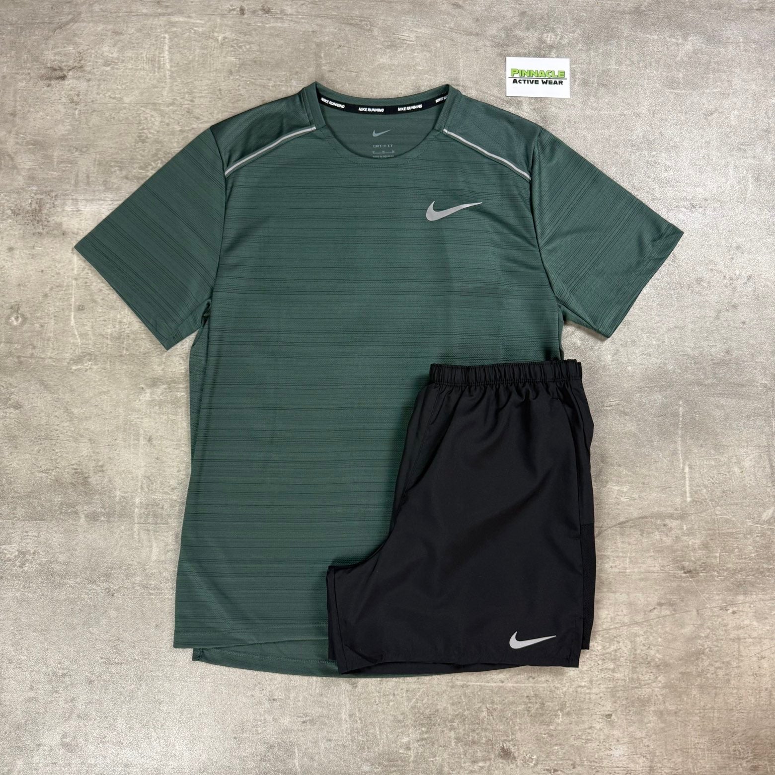 Nike Miler Shorts Set ‘Forest Green / Black’